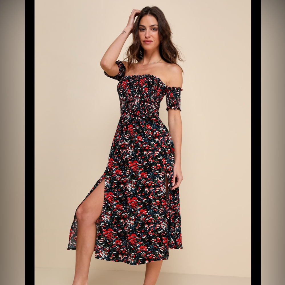 Lulus Off The Shoulder Floral Dress